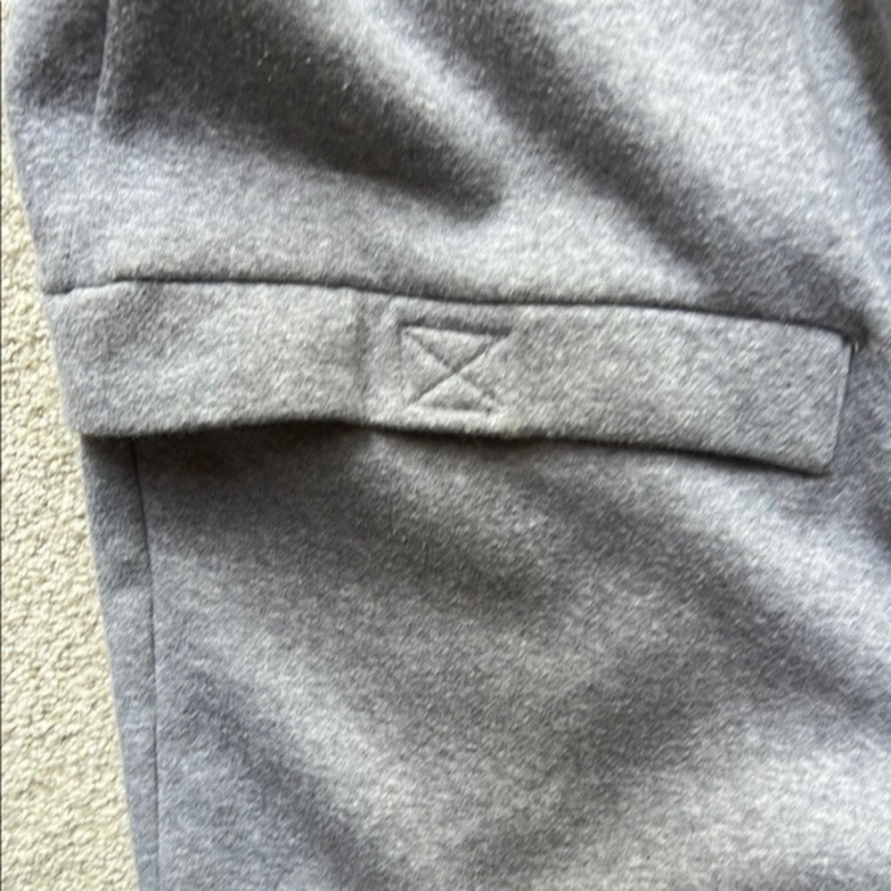 Fabletics Open Front Waterfall Vest Size M Heather Gray Draped Fleece Athleisure - Picture 3 of 4